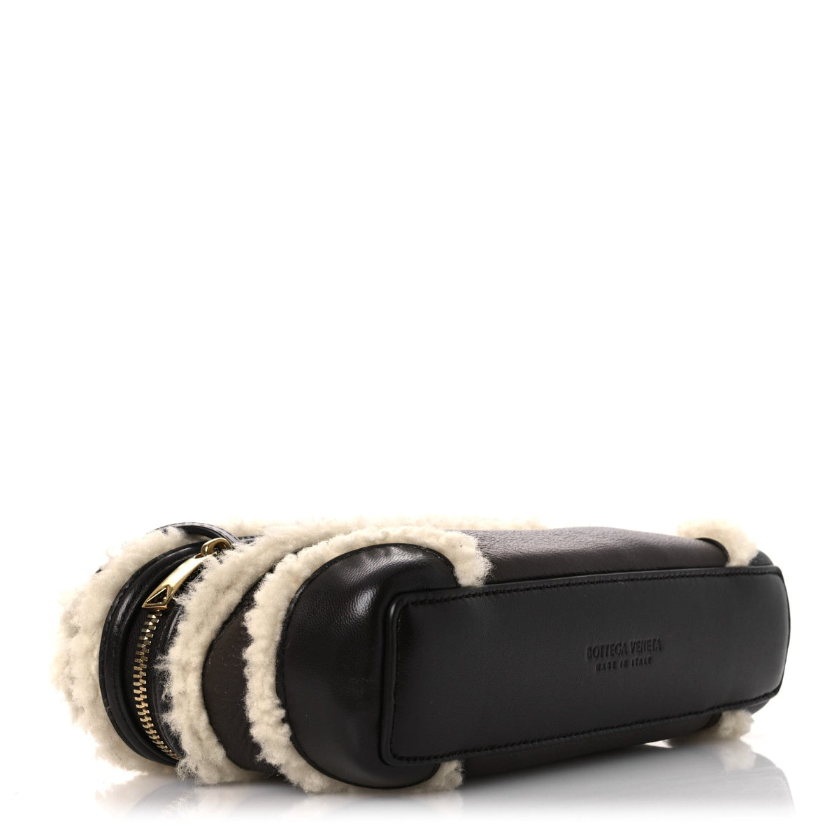Calfskin Shearling Bang Bang Vanity Case Light Brown Teddy