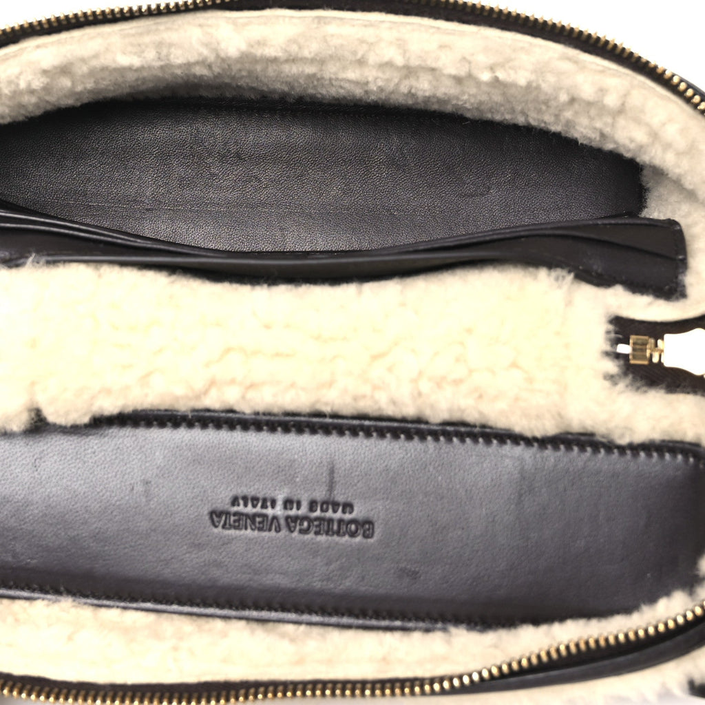 Calfskin Shearling Bang Bang Vanity Case Light Brown Teddy