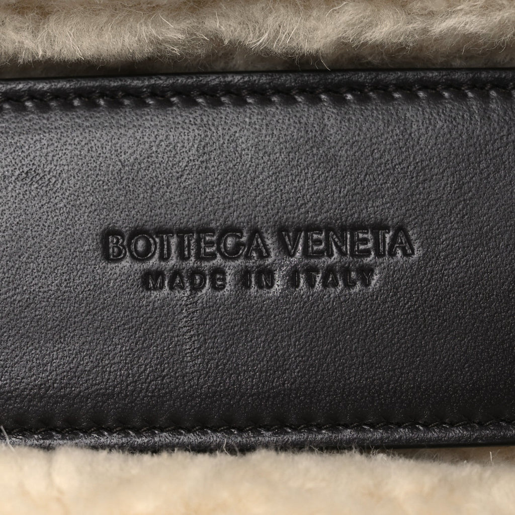 Calfskin Shearling Bang Bang Vanity Case Light Brown Teddy