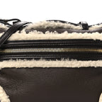 Calfskin Shearling Bang Bang Vanity Case Light Brown Teddy
