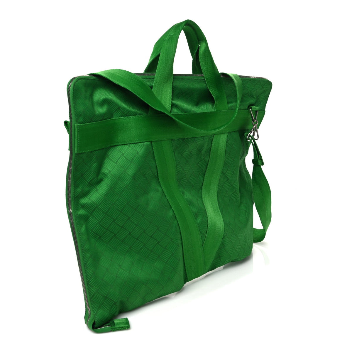 Econyl Jacquard Nylon Woven Pattern Garment Bag Green
