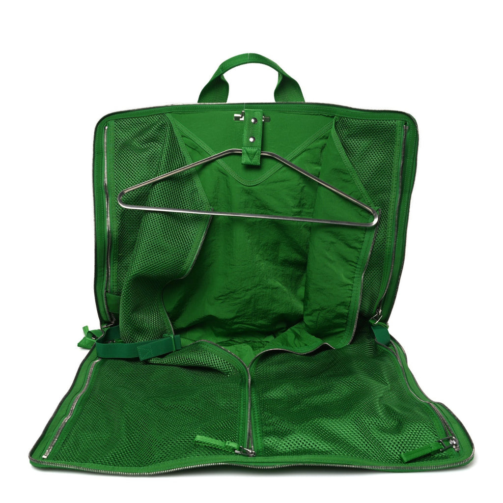 Econyl Jacquard Nylon Woven Pattern Garment Bag Green