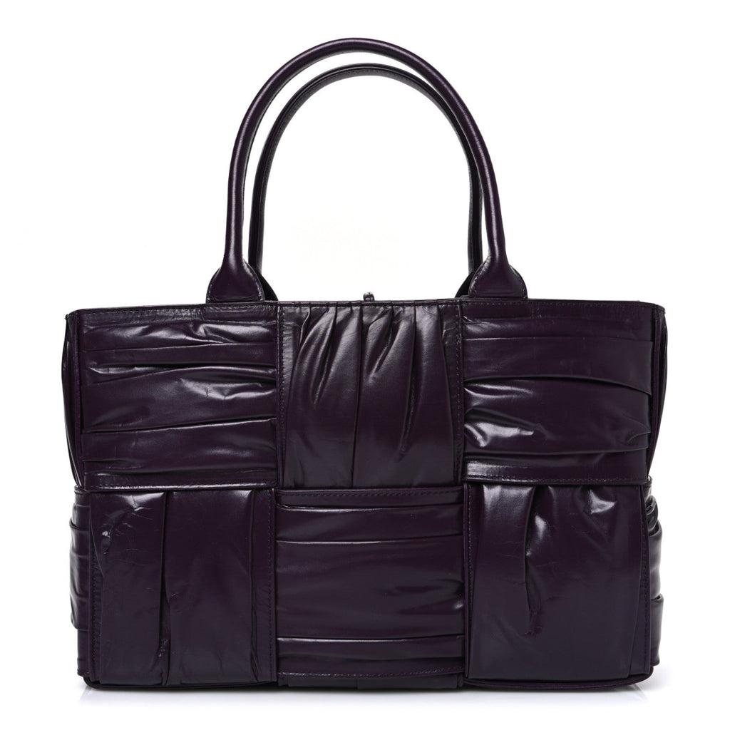 Foulard Intrecciato Pleated Medium Arco Tote Dark Mystic