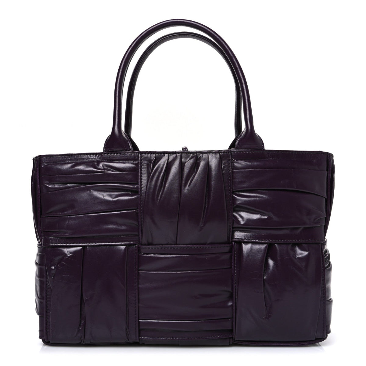 Foulard Intrecciato Pleated Medium Arco Tote Dark Mystic