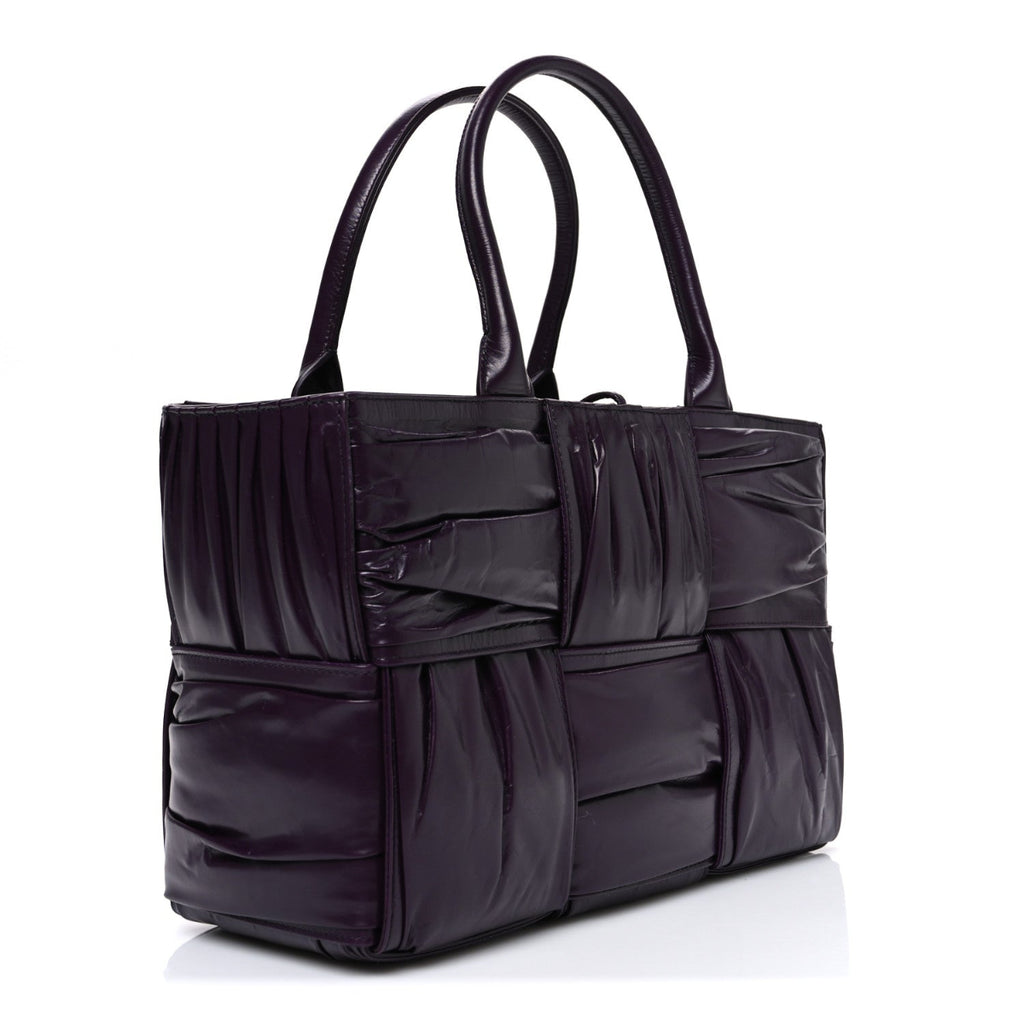 Foulard Intrecciato Pleated Medium Arco Tote Dark Mystic