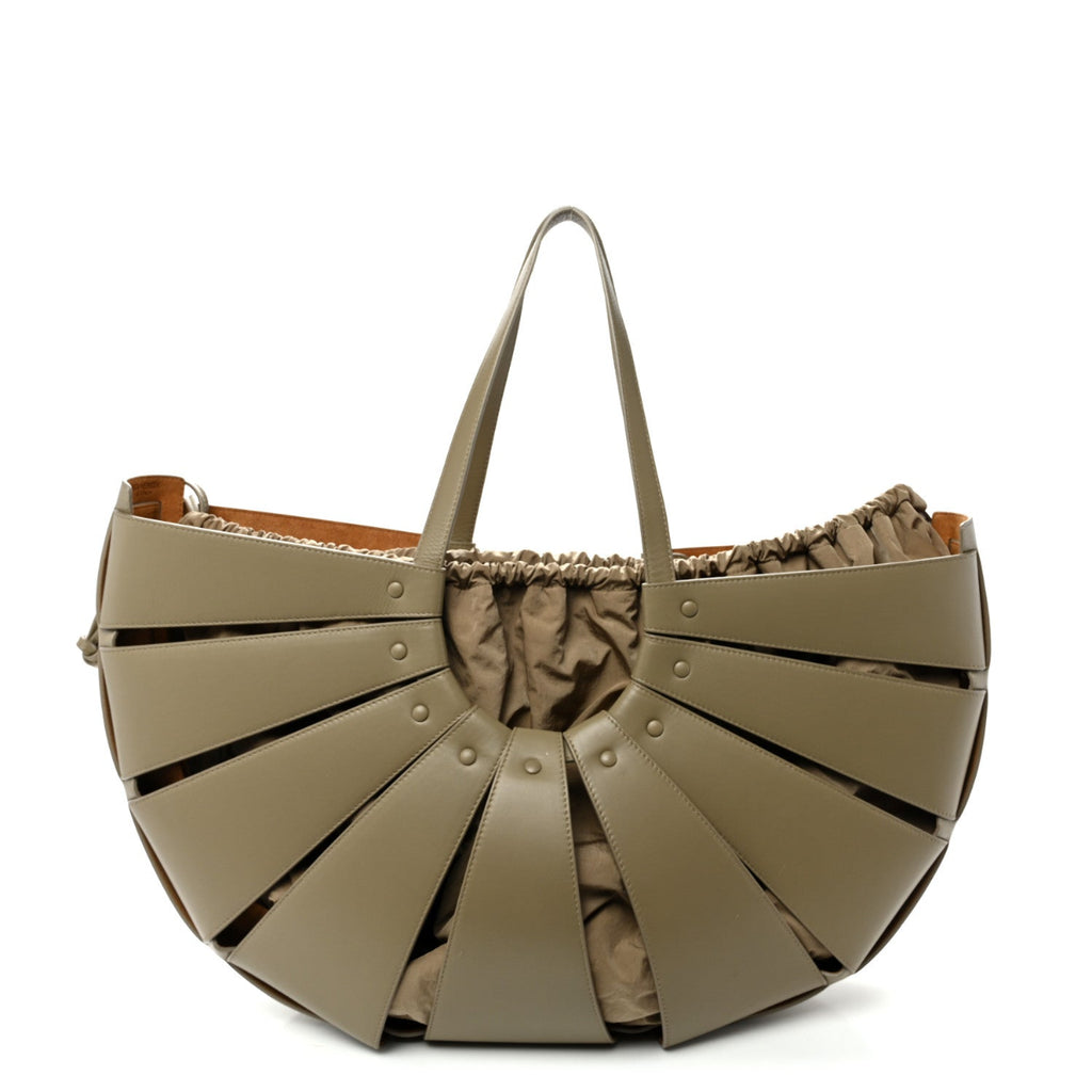 French Calfskin Large Shell Bag Taupe