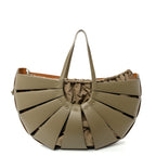 French Calfskin Large Shell Bag Taupe