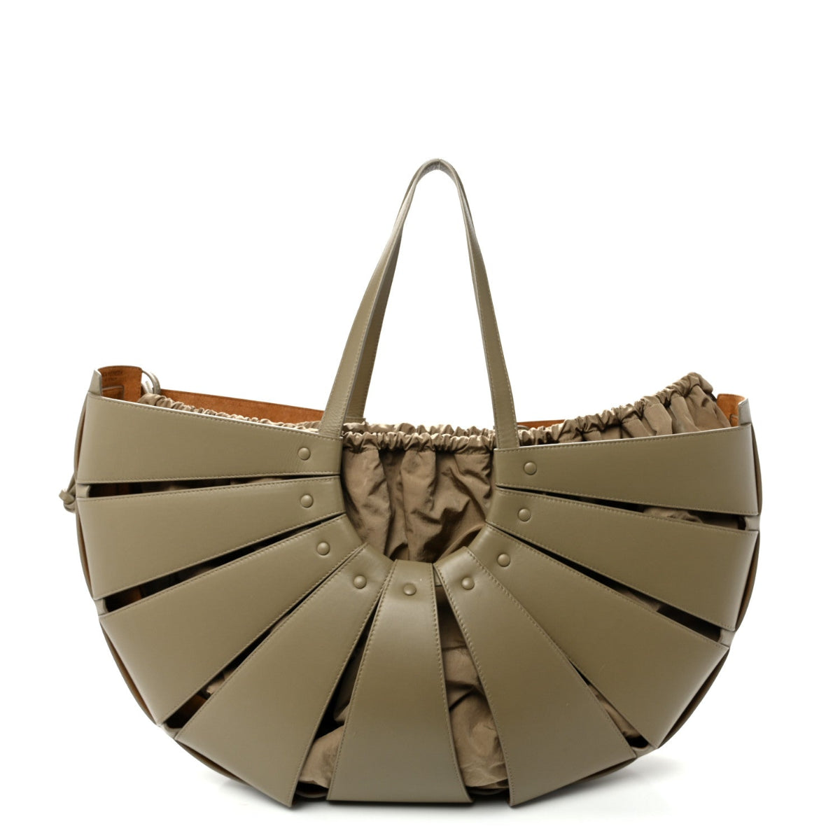 French Calfskin Large Shell Bag Taupe