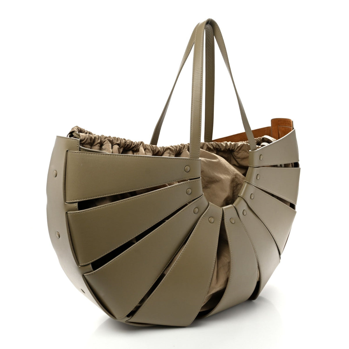 French Calfskin Large Shell Bag Taupe