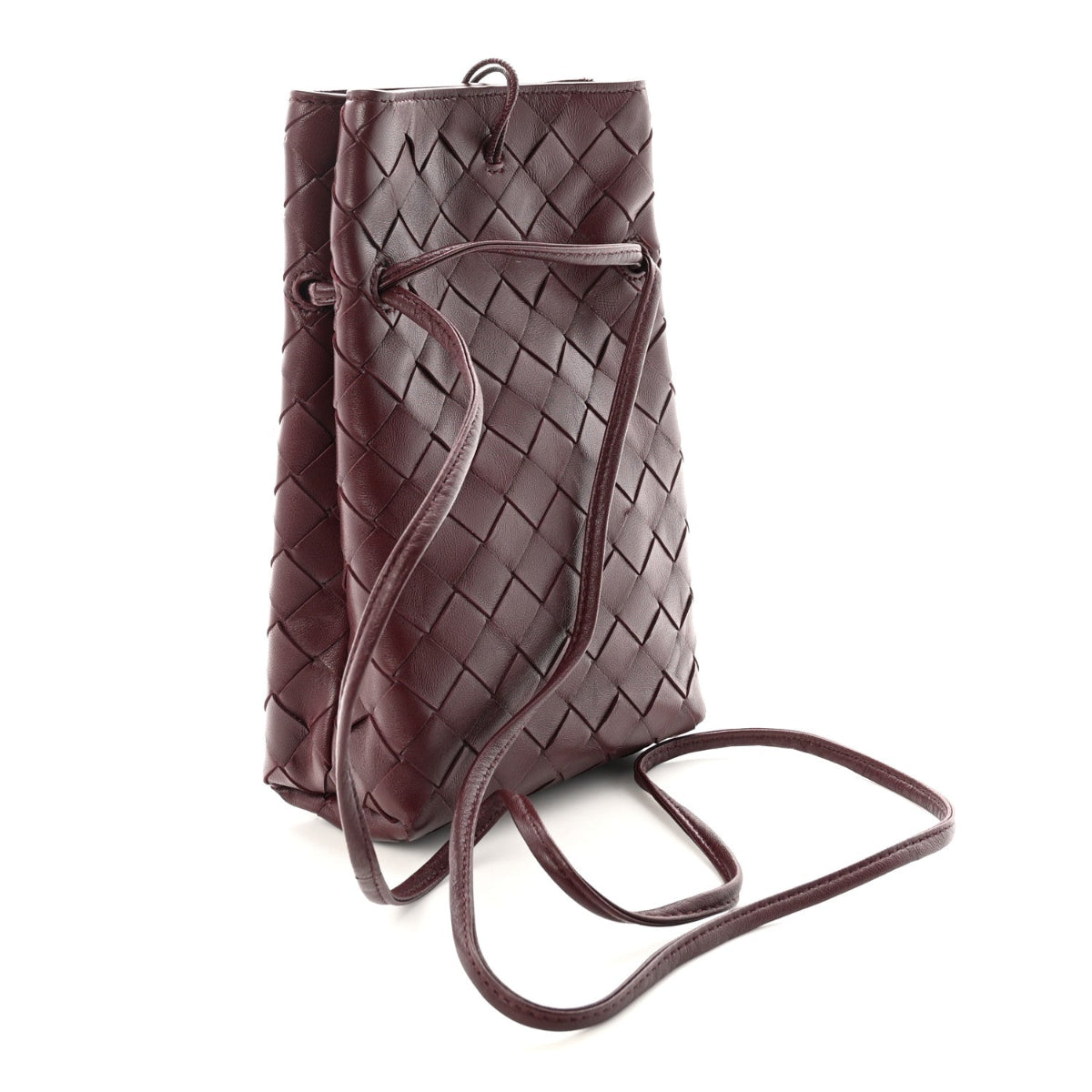 Nappa Intrecciato Andiamo Phone Pouch Barolo