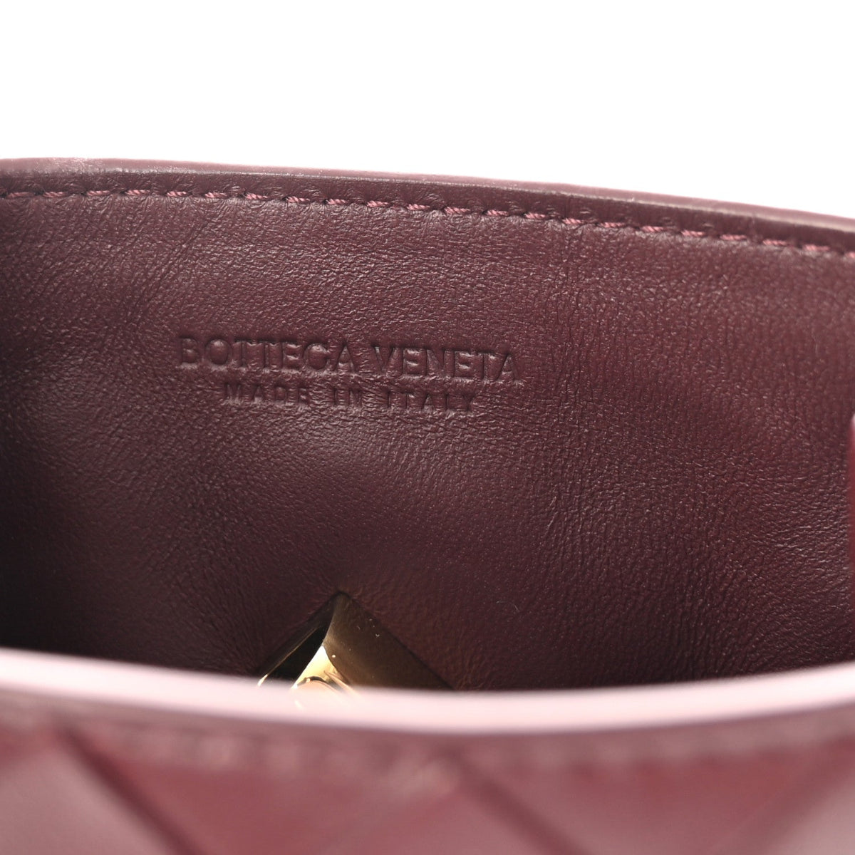 Nappa Intrecciato Andiamo Phone Pouch Barolo