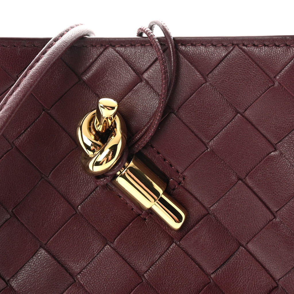 Nappa Intrecciato Andiamo Phone Pouch Barolo