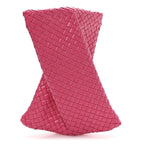 Nappa Intrecciato Crisscross Clutch Rosa Shock