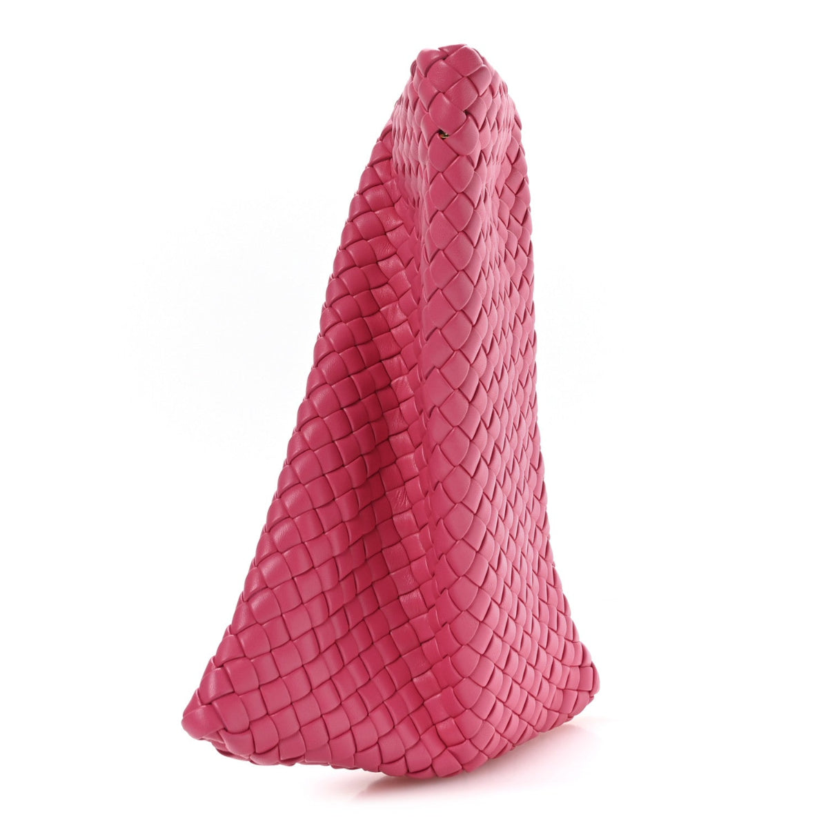 Nappa Intrecciato Crisscross Clutch Rosa Shock
