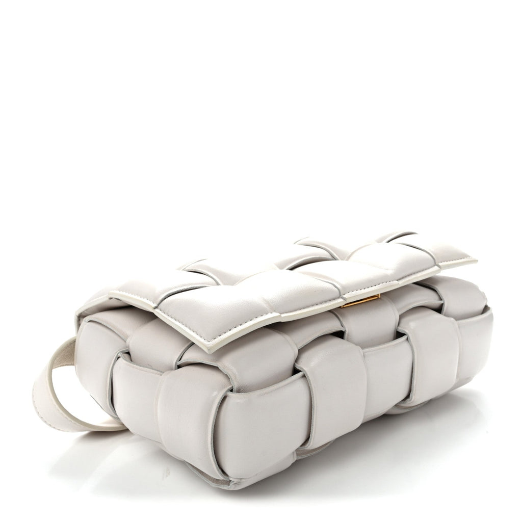 Nappa Maxi Intreccio Padded Cassette Crossbody Bag Chalk