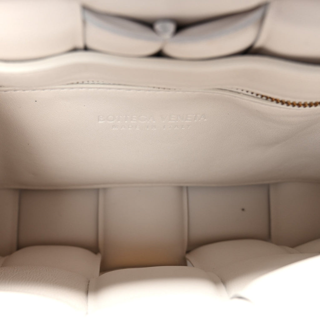 Nappa Maxi Intreccio Padded Cassette Crossbody Bag Chalk