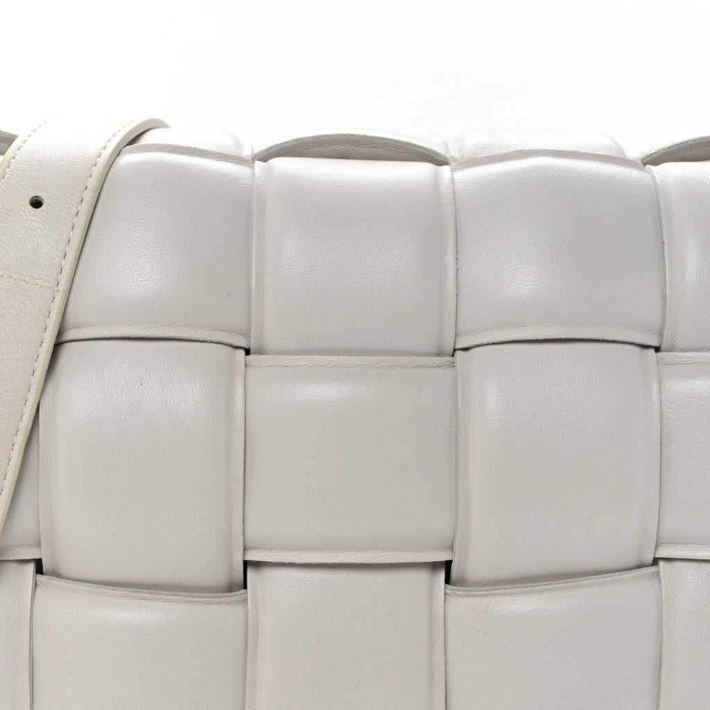 Nappa Maxi Intreccio Padded Cassette Crossbody Bag Chalk