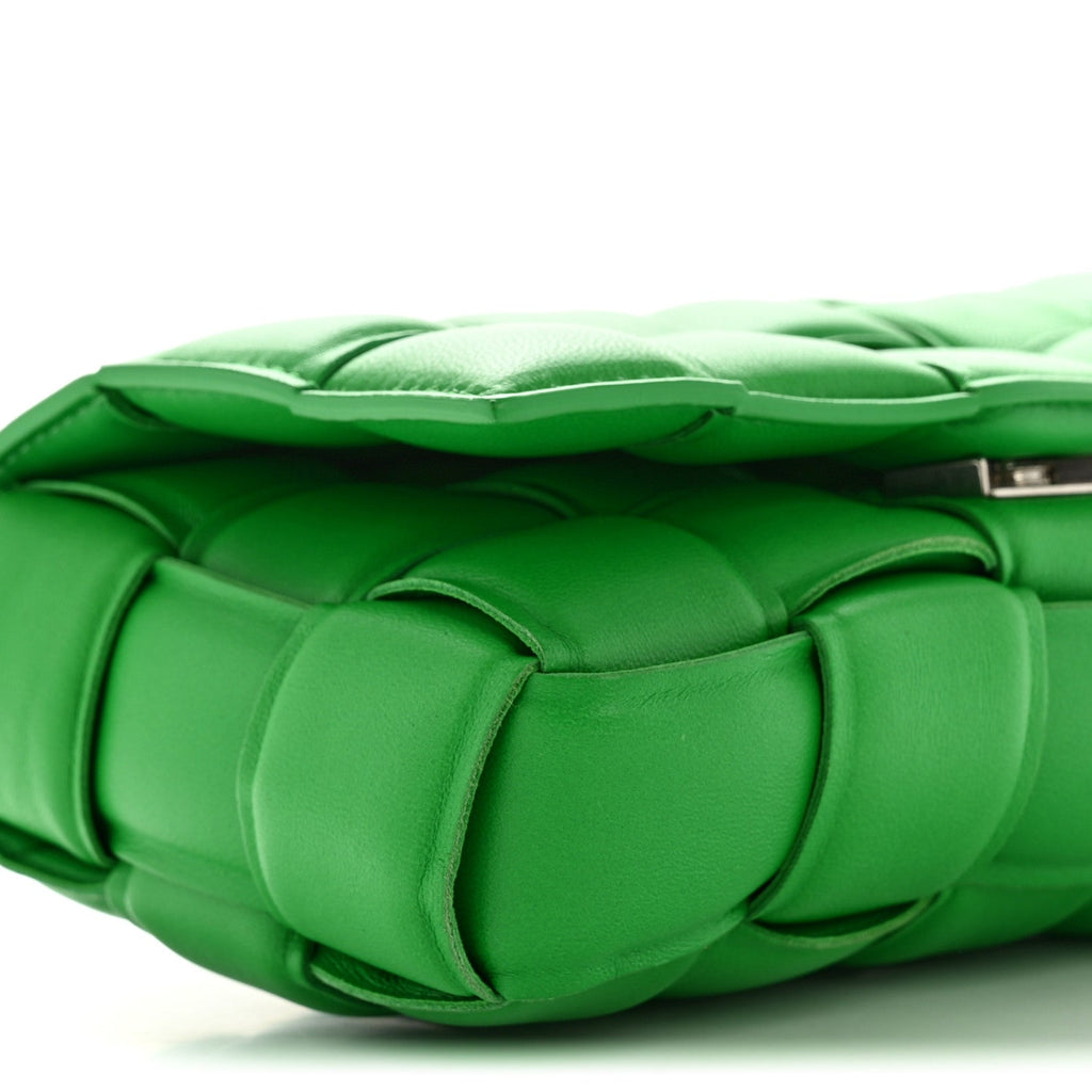 Nappa Maxi Intreccio Small Padded Cassette Crossbody Bag Parakeet