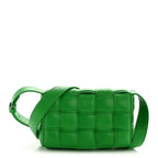 Nappa Maxi Intreccio Small Padded Cassette Crossbody Bag Parakeet