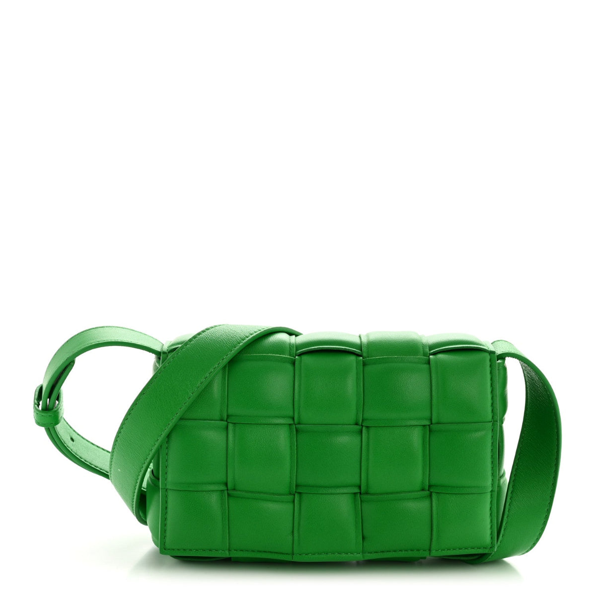 Nappa Maxi Intreccio Small Padded Cassette Crossbody Bag Parakeet