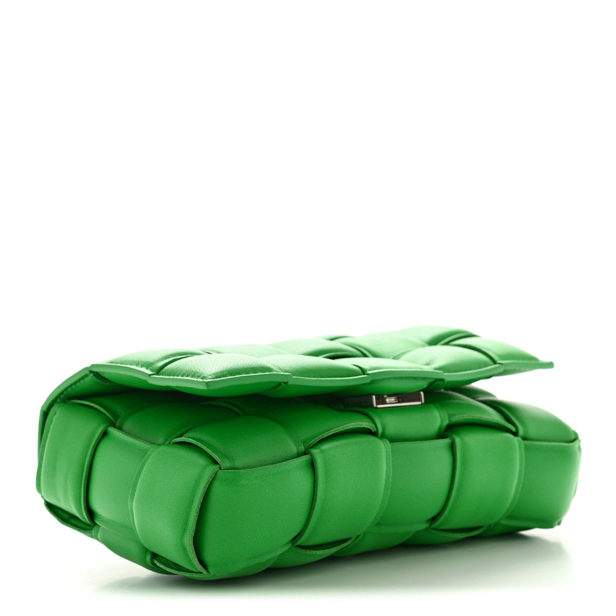 Nappa Maxi Intreccio Small Padded Cassette Crossbody Bag Parakeet