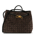 Suede Intrecciato Medium Andiamo Shoulder Bag Fondant