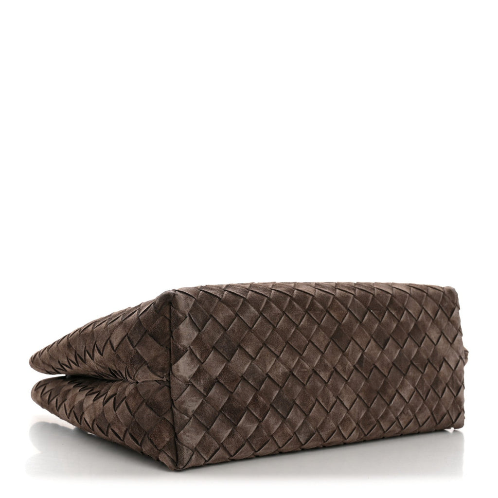 Suede Intrecciato Medium Andiamo Shoulder Bag Fondant