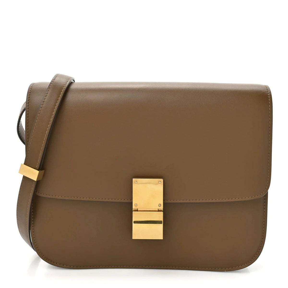 Box Calfskin Medium Classic Box Flap Bag Camel