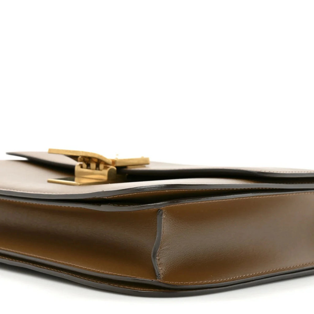 Box Calfskin Medium Classic Box Flap Bag Camel