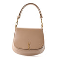 Box Calfskin Mini Voltaire Top Handle Bag Dark Cork