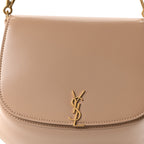 Box Calfskin Mini Voltaire Top Handle Bag Dark Cork