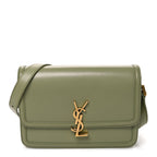 Box Calfskin Monogram Medium Solferino Satchel Light Sage