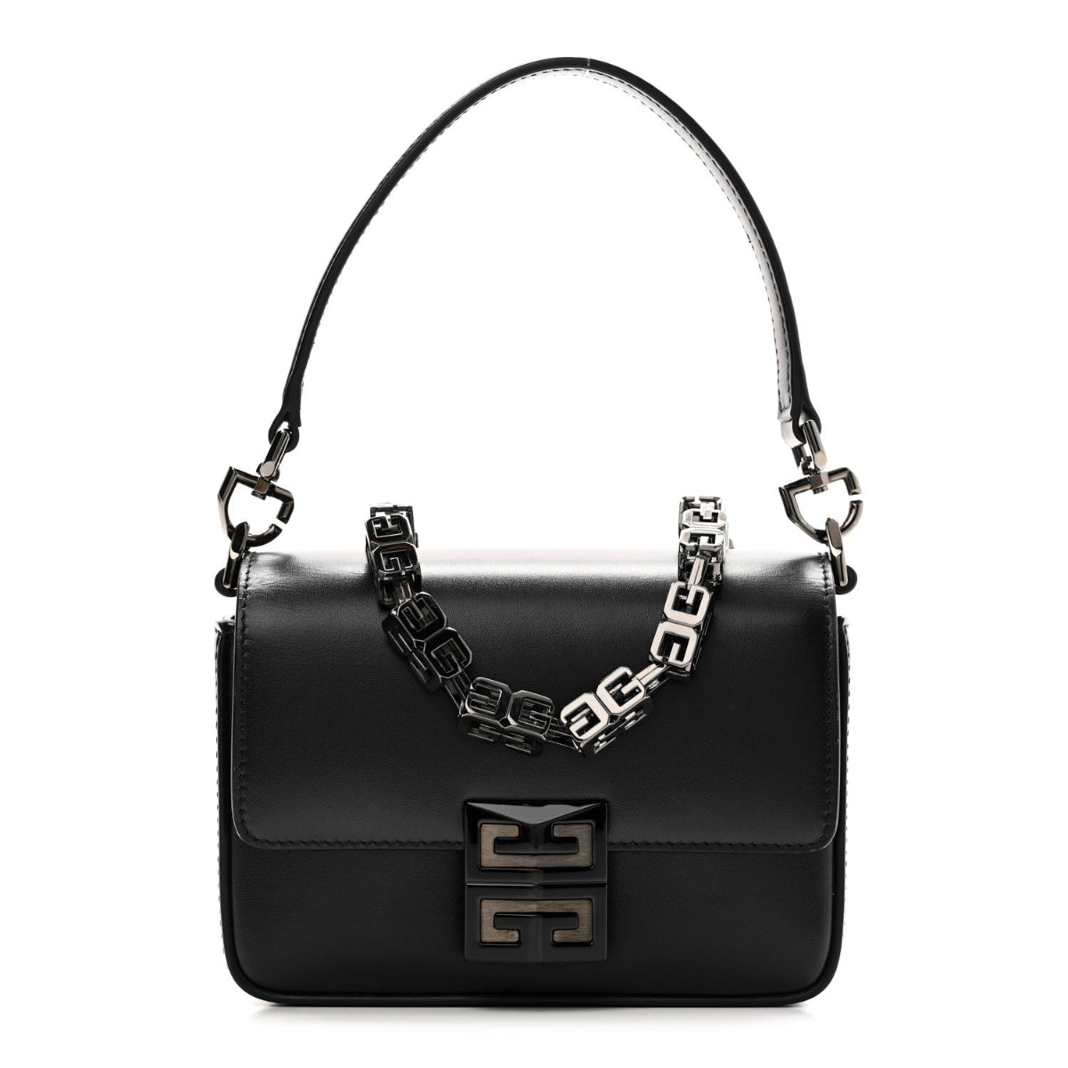 Box Calfskin Small 5G Cube Chain Shoulder Bag So Black