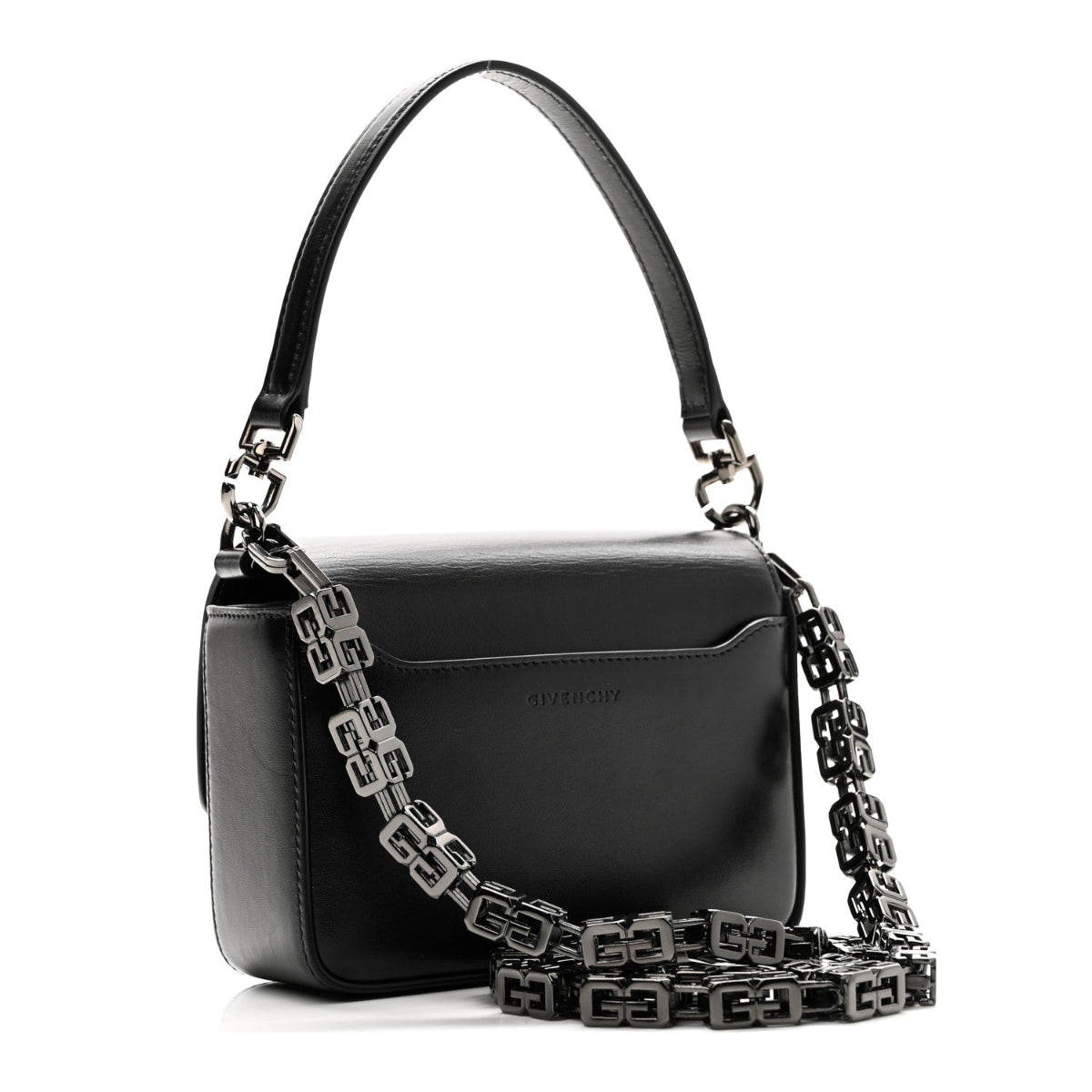 Box Calfskin Small 5G Cube Chain Shoulder Bag So Black