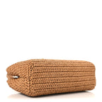 Braided Raffia Nano Kelly Flap Bag Dark Beige