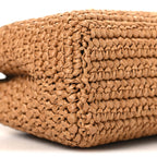 Braided Raffia Nano Kelly Flap Bag Dark Beige