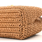 Braided Raffia Nano Kelly Flap Bag Dark Beige