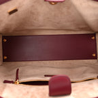 Calfskin Archetype Small Shopping Tote Dark Burgundy