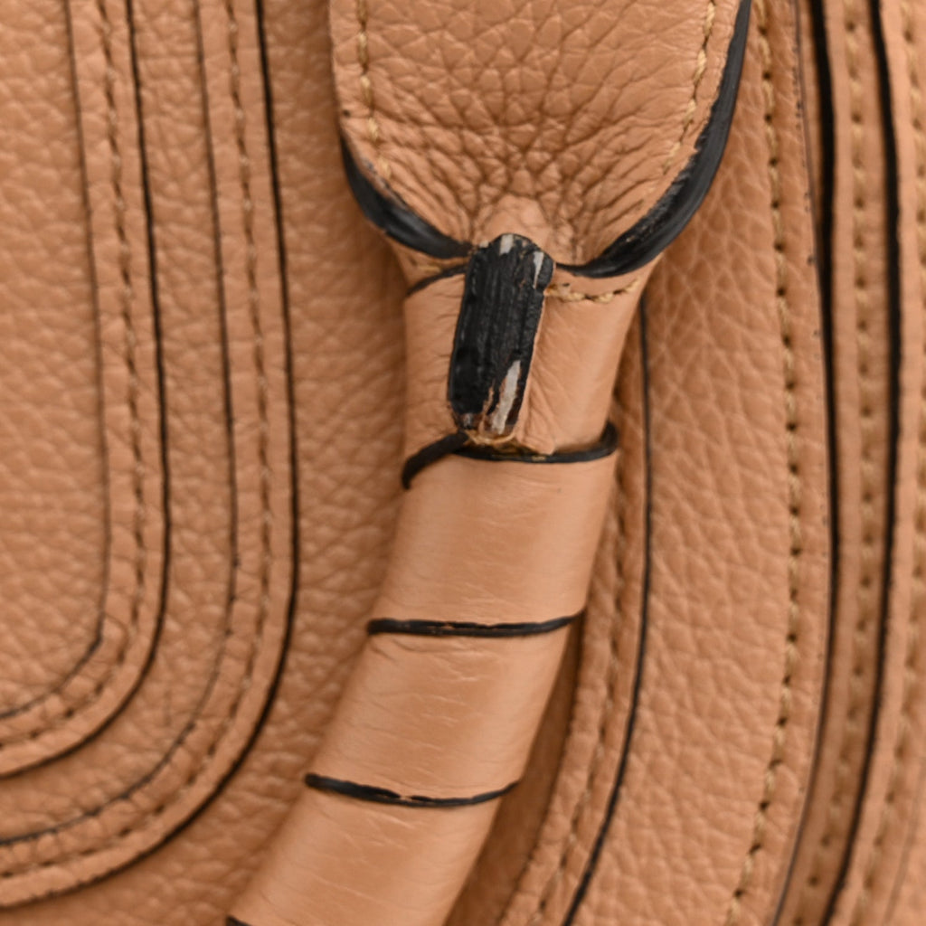 Calfskin Braided Medium Marcie Double Carry Light Tan