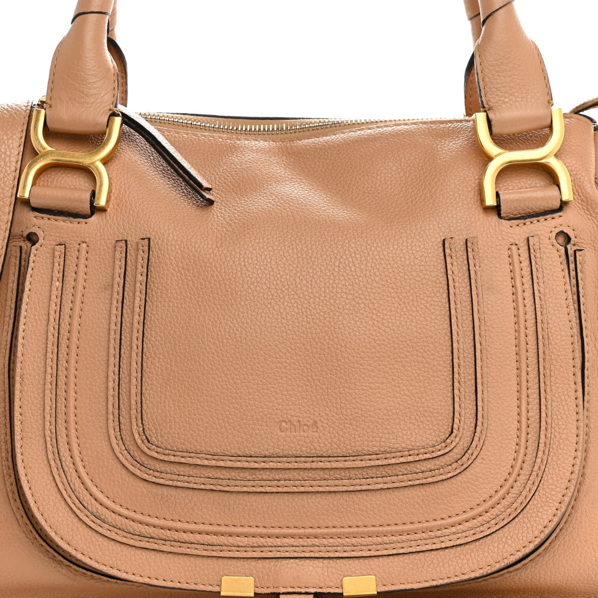 Calfskin Braided Medium Marcie Double Carry Light Tan