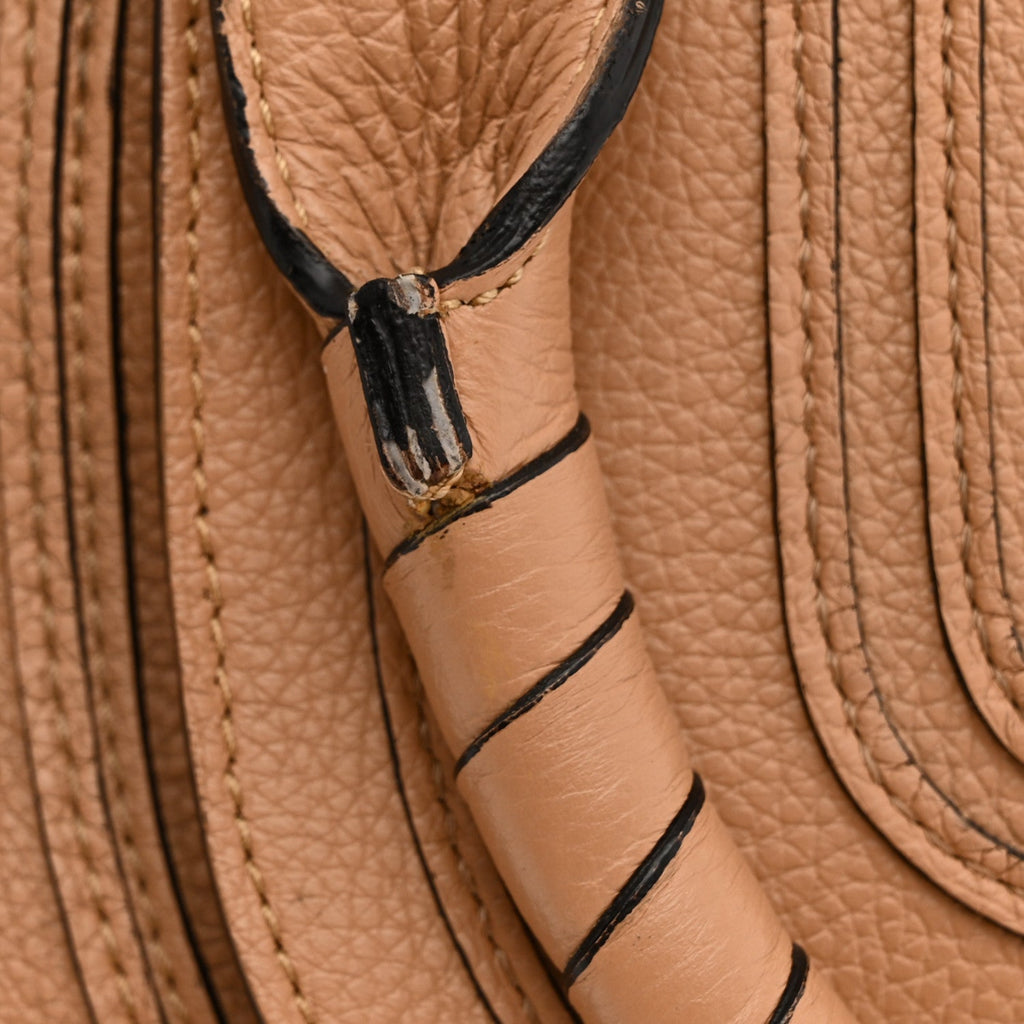 Calfskin Braided Medium Marcie Double Carry Light Tan