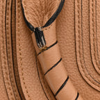 Calfskin Braided Medium Marcie Double Carry Light Tan