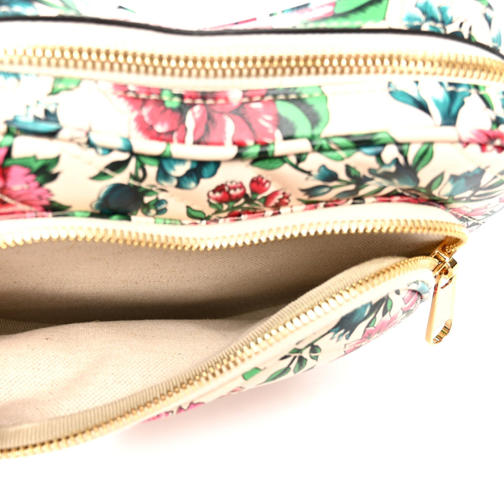 Calfskin Brit Roses Print Matelasse Diagonal Mini Interlocking G Heart Shoulder Bag Multicolor