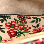 Calfskin Brit Roses Print Matelasse Diagonal Mini Interlocking G Heart Shoulder Bag Multicolor
