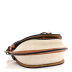 Calfskin Canvas Anagram Mini Gate Dual Bag Ecru Tan