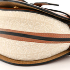 Calfskin Canvas Anagram Mini Gate Dual Bag Ecru Tan