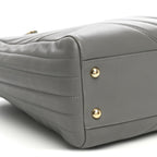 Calfskin Chevron Quilted Statement Shopping Tote Grey