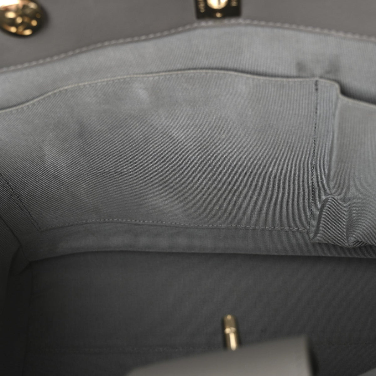 Calfskin Chevron Quilted Statement Shopping Tote Grey