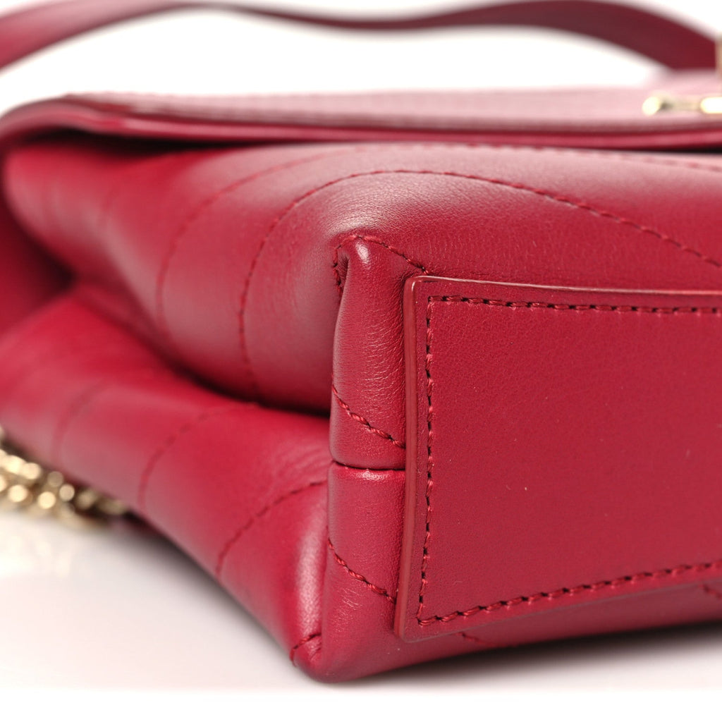 Calfskin Chevron Stitched Coco Waist Bag Red