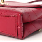 Calfskin Chevron Stitched Coco Waist Bag Red